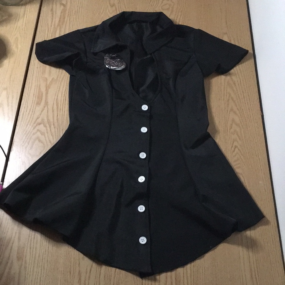 0237 New Women’s 1pc Policewoman Dress with Badge Halloween 🎃 Costume Size Small